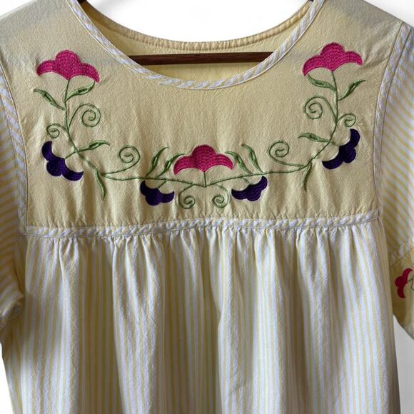Vintage Embroidered Cotton Peasant Dress – Size M - Picture 4 of 6